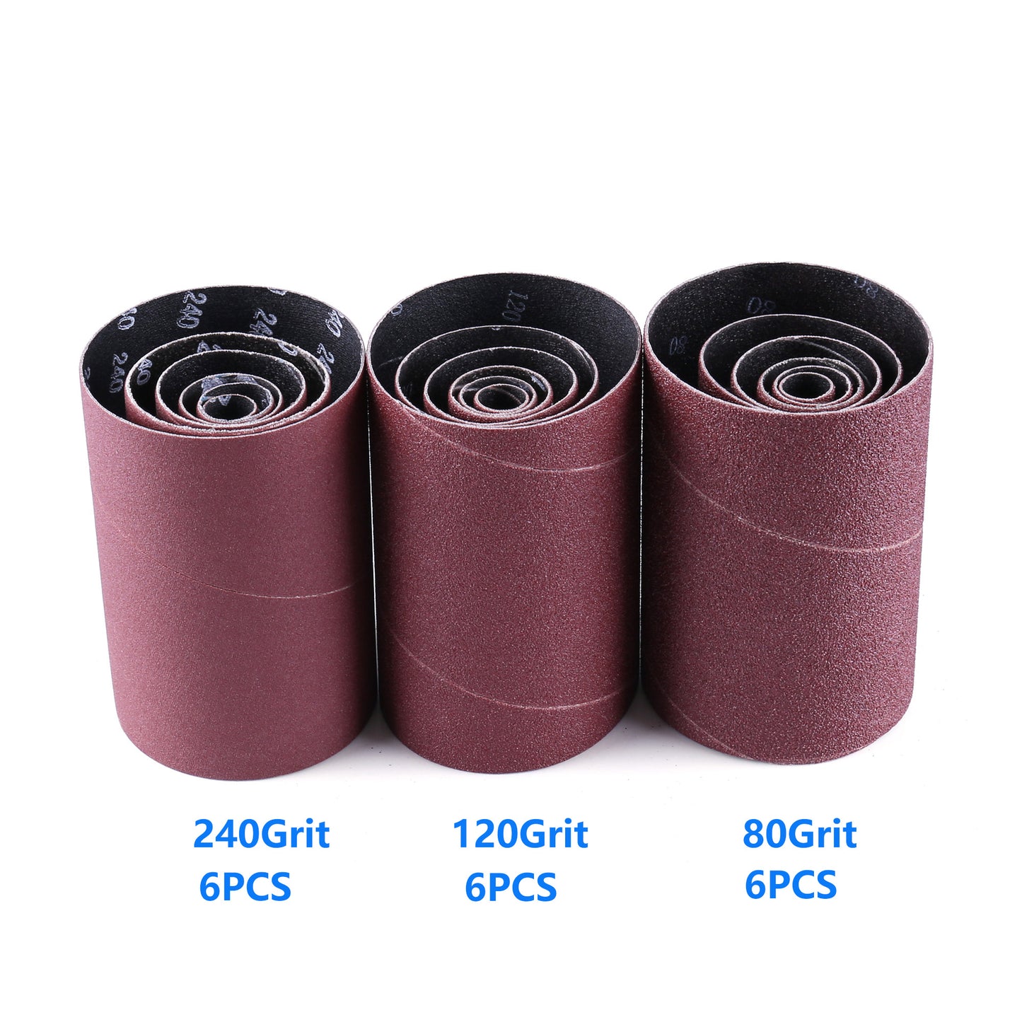 LotFancy Spindle Sander Sleeves, 24PCS 60 80 120 240 Assorted Grit Sandpaper for Oscillating Sander