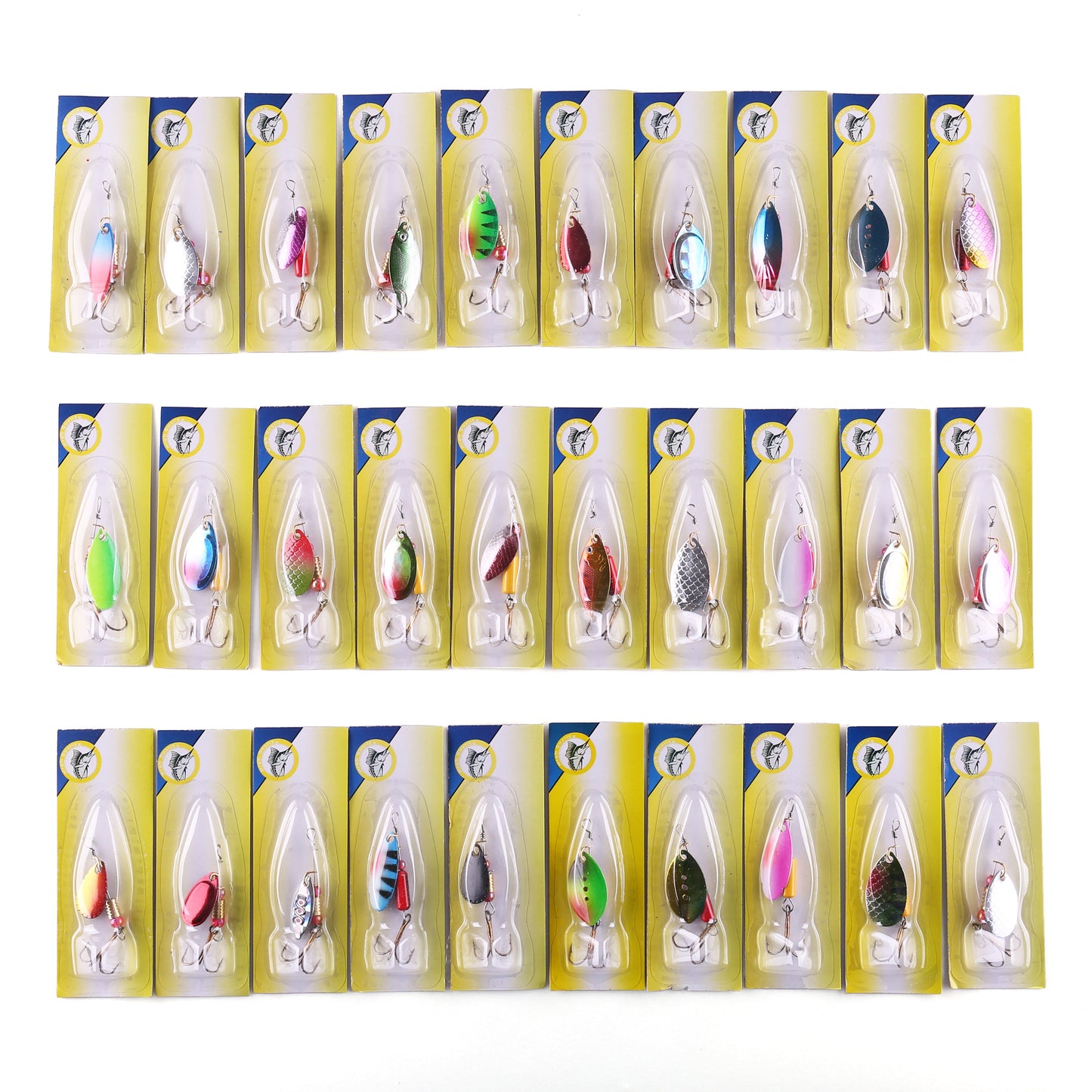 LotFancy Fishing Lures Kit, 30 Hard Metal Lure Baits Spinner Baits Set