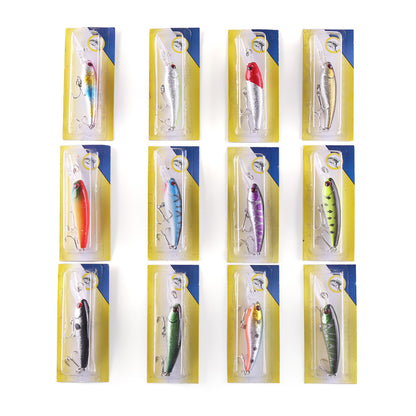 Fishing Lures, Topwater Lures with Treble Hook, Freshwater Saltwater Lures for Bass Trout Walleye, 3D Minnow Fishing Bait, Swimbait Sinking Lure Kit