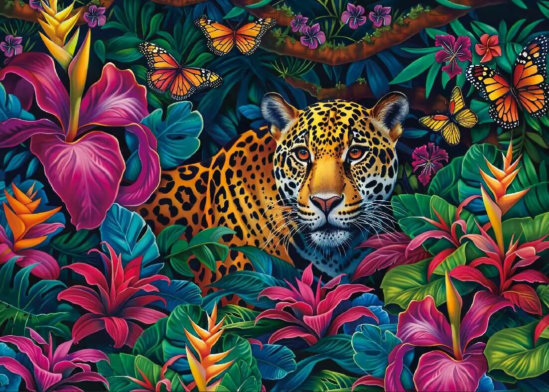 Leopard in The Jungle 1000 Piece Jigsaw Puzzle