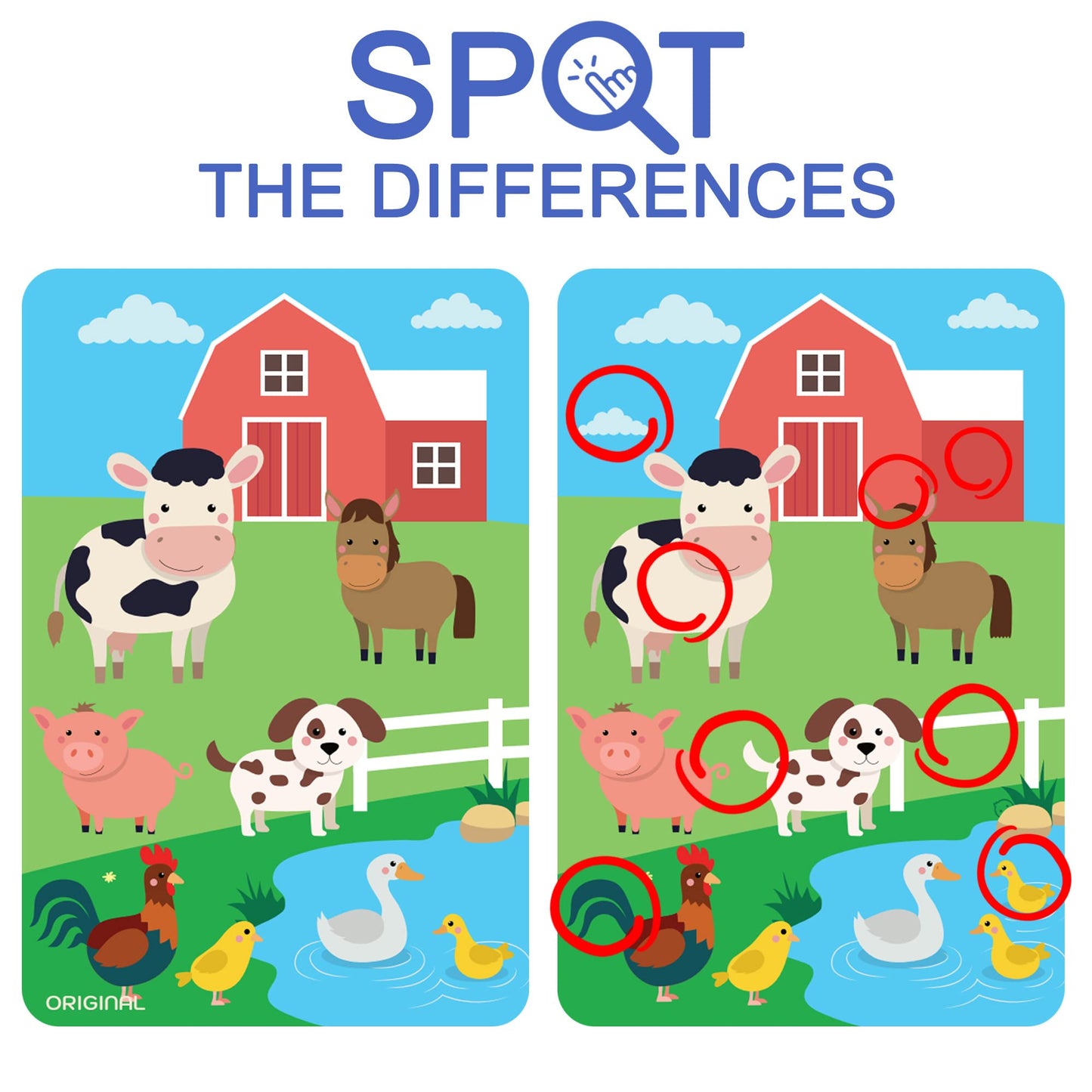 LotFancy Matching Game, Card Game for Kids, Spot The Differences, Fun Picture Puzzle Activity Cards for Family Game Night and Travel Games, Ages 2-9 PMT