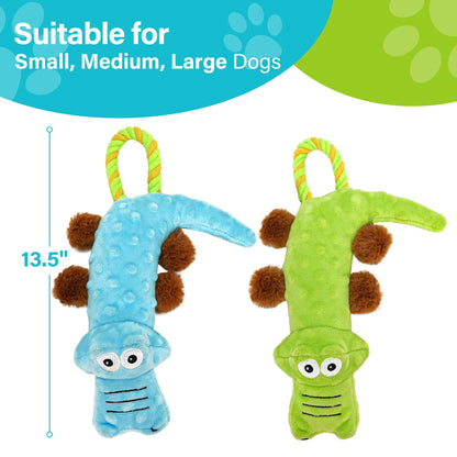 Prime Pets Dog Squeaky Toy, 2 Pack, Tug of War Plush Dog Toys for Small Medium Large Dogs, Stuffed Pet Toys, Interactive Puppy Chew Toy
