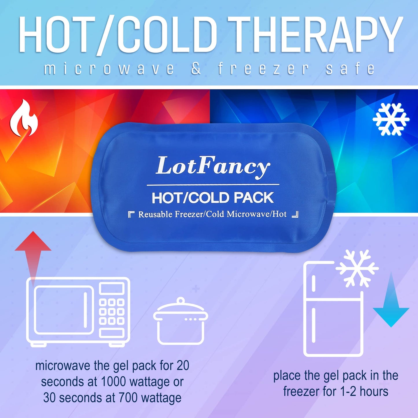 LotFancy Face Ice Pack, Reusable Hot or Cold Gel Pack with Stretch Wrap, Pain Relief for Wisdom Teeth, TMJ, Chin Jaw Oral and Facial Surgery, Dental Implants PMT