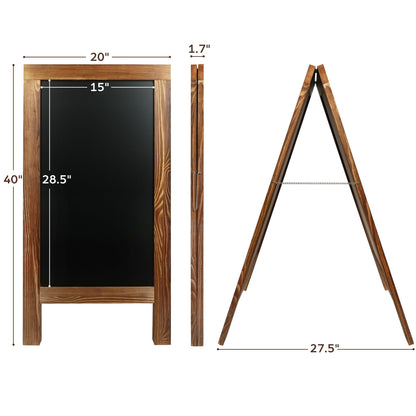 LotFancy Magnetic A-Frame Chalkboard Sign, Extra Large 20” x 40” Double-Sided Freestanding Chalkboard Easel, Sturdy Wooden Sidewalk Sign, Sandwich Board for Restaurant Party Wedding