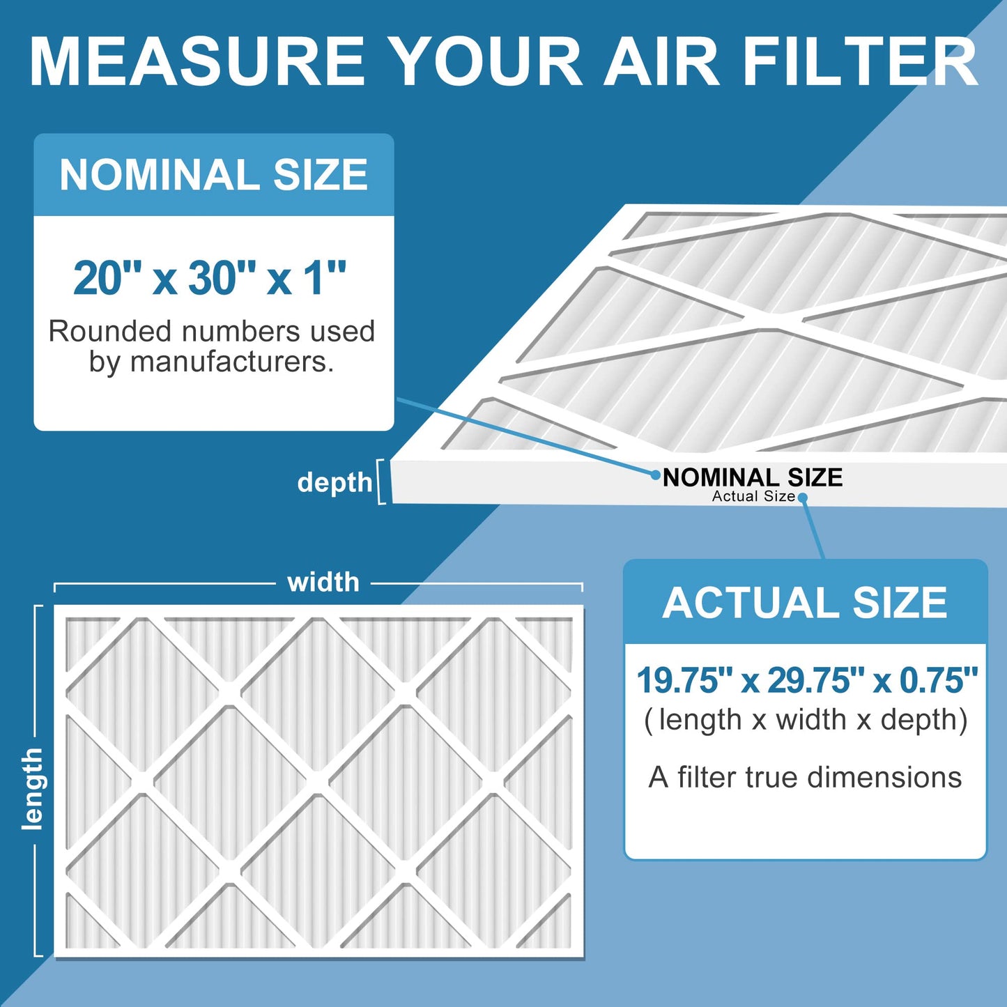 LotFancy MERV 8 11 13 Air Filters, Pleated AC Furnace Filters, Air Conditioner HVAC Filters