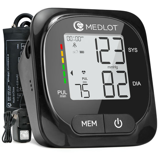 MEDLOT Upper Arm Blood Pressure Monitor for Home Use, Automatic Blood Pressure Monitor 8.6”-16.5”, Digital BP Machine, 2 User 300 Reading Memory, Blood Pressure Machine with Adapter and Storage Bag