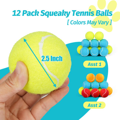Prime Pets Tennis Balls for Dogs, Squeaky Dog Toy, Interactive Pet Fetch Ball for Medium and Large Dogs, Squeaky Dog Toys