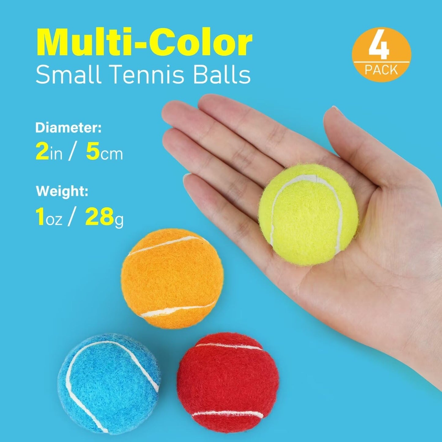 Prime Pets Tennis Balls for Dogs, Squeaky Dog Toy, Interactive Pet Fetch Ball for Medium and Large Dogs, Squeaky Dog Toys