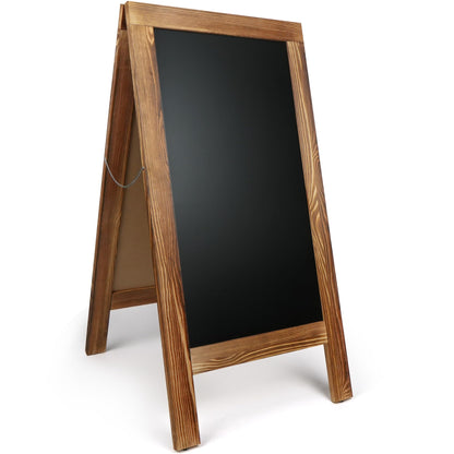 LotFancy Magnetic A-Frame Chalkboard Sign, Extra Large 20” x 40” Double-Sided Freestanding Chalkboard Easel, Sturdy Wooden Sidewalk Sign, Sandwich Board for Restaurant Party Wedding