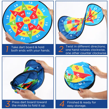 LotFancy 26 in Dart Board for Kids, Double Sided Dart Board Game Gift for Boys Girls