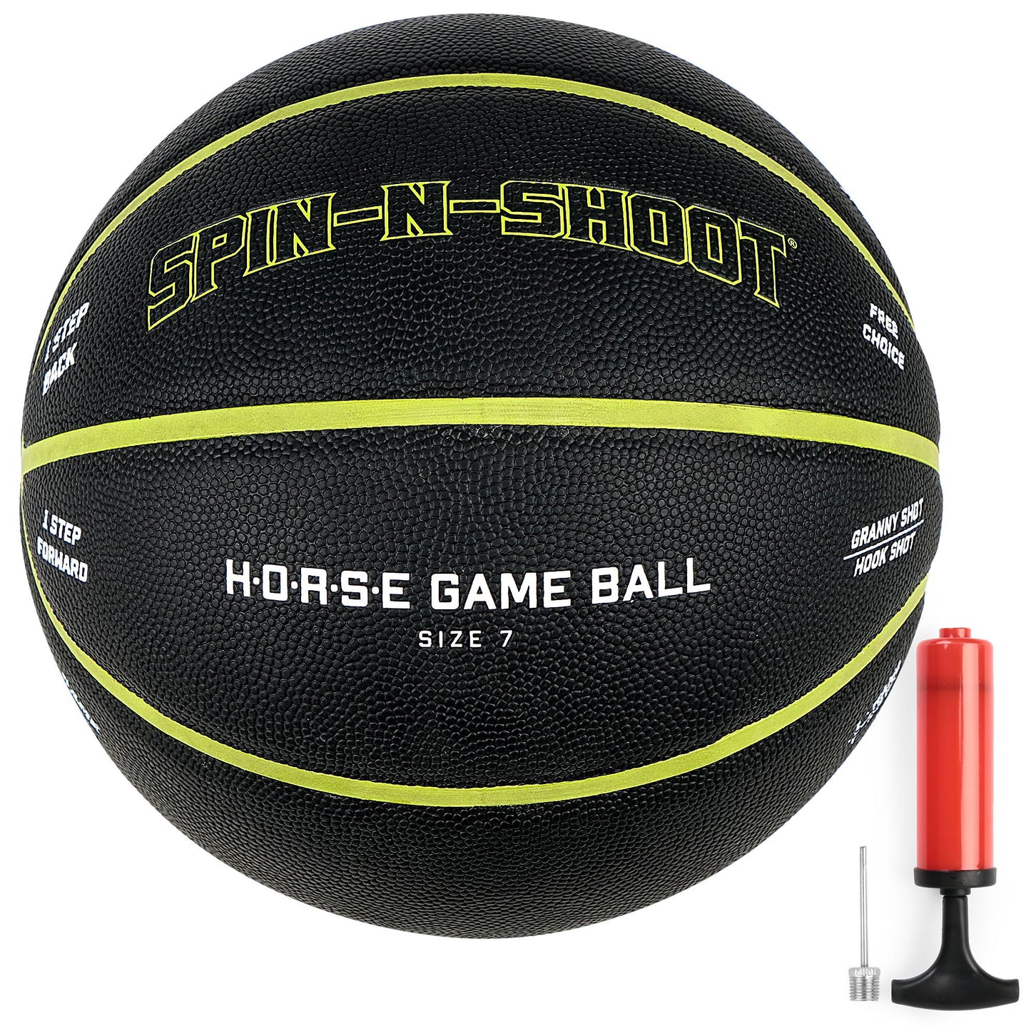 LotFancy Outdoor Basketball, 29.5” 28.5”, Patented Horse Game Features Printed, Indoor Basketball for Girls Boys Mens Womens, Performance Composite Leather, Pump and Needle Included