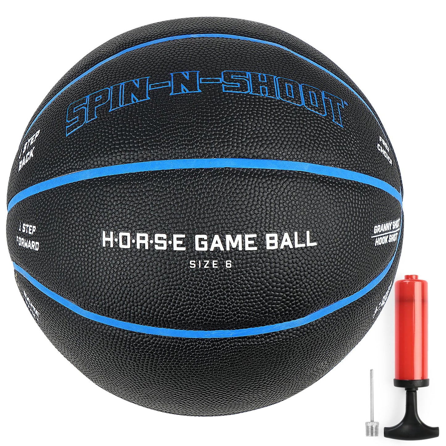 LotFancy Outdoor Basketball, 29.5” 28.5”, Patented Horse Game Features Printed, Indoor Basketball for Girls Boys Mens Womens, Performance Composite Leather, Pump and Needle Included