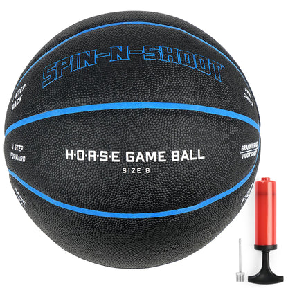 LotFancy Outdoor Basketball, 29.5” 28.5”, Patented Horse Game Features Printed, Indoor Basketball for Girls Boys Mens Womens, Performance Composite Leather, Pump and Needle Included
