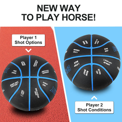 LotFancy Outdoor Basketball, 29.5” 28.5”, Patented Horse Game Features Printed, Indoor Basketball for Girls Boys Mens Womens, Performance Composite Leather, Pump and Needle Included
