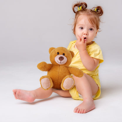 BenBen Teddy Bear Stuffed Animal, 5 Pack 10 inch Teddy Bear Bulk, Baby Bear Plush Toy for Baby Shower Decoration, Gifts for Kids Baby, Girls, Boys, Birthday (Dark Brown)