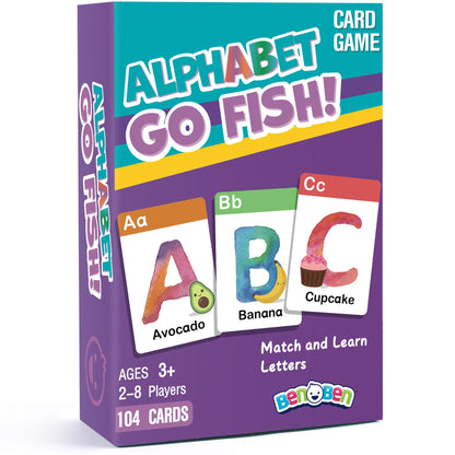 BenBen Go Fish Card Games for Kids, Learning Playing Cards, Memory Matching Games PMT