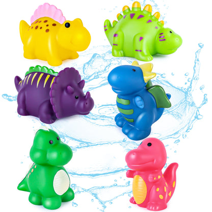 LotFancy 6Pcs Baby Bath Toys for Toddler Infant, No Hole No Mold Kids Dinosaur Bathtub Pool Toys WMT