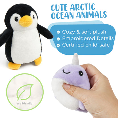 BenBen Ocean Stuffed Animal, Sea Creature Plush Toys with Iceberg Carrier Set for Kids Boys Girls WMT
