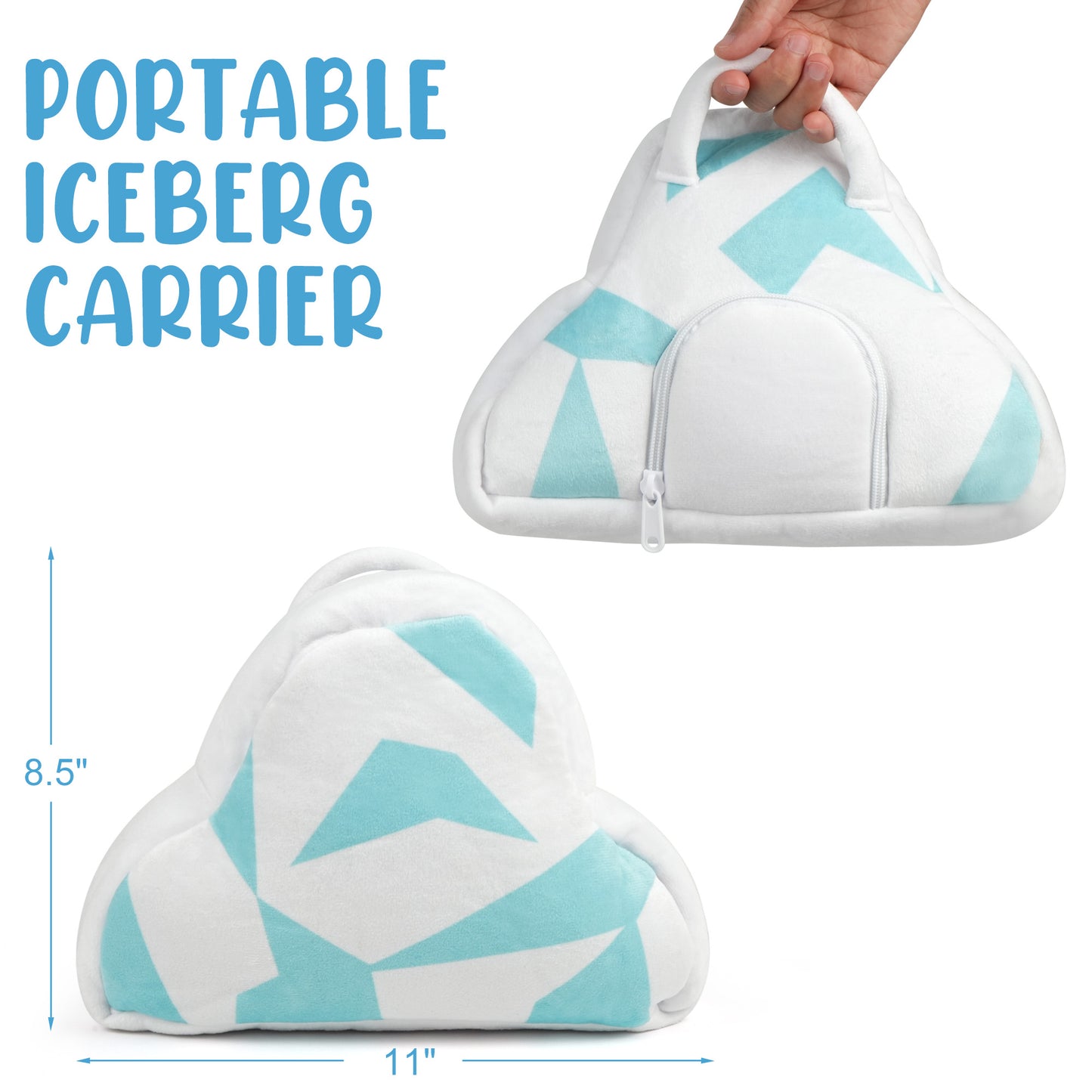 BenBen Ocean Stuffed Animal, Sea Creature Plush Toys with Iceberg Carrier Set for Kids Boys Girls WMT