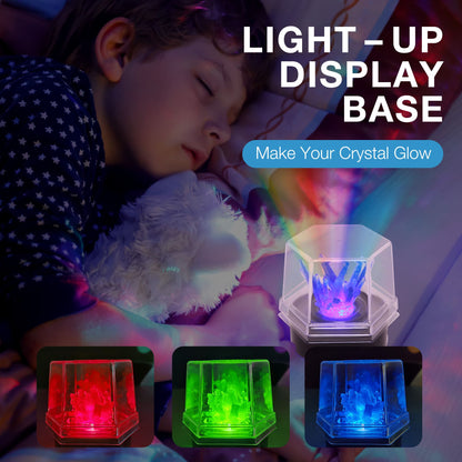 BenBen Crystal Growing Kit, Grow 6 Crystals with Light Up Display Stand, Science Kit for Kids Ages 8-14, Educational STEM Toy, Gift for Boys Girls Teens PMT