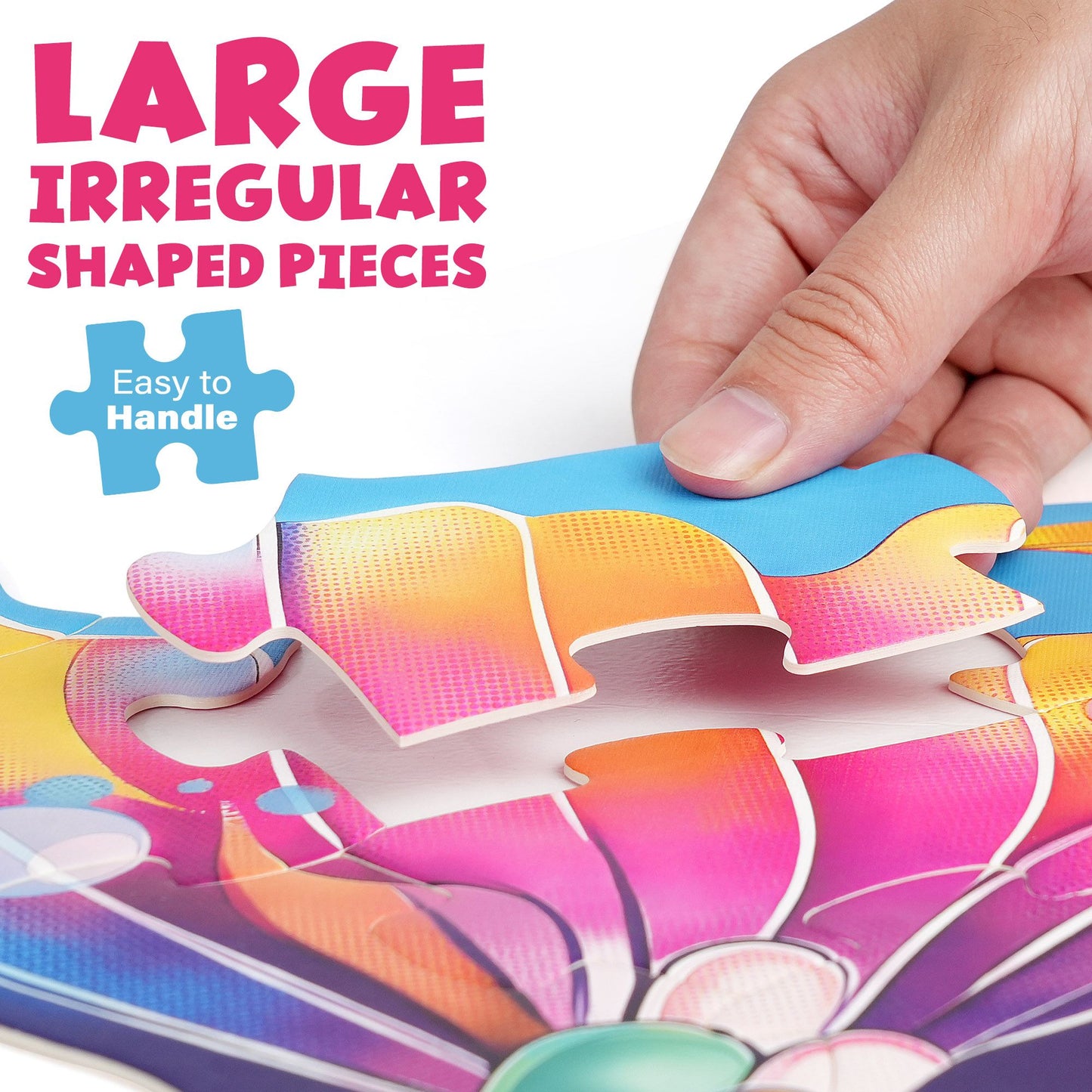 BenBen Puzzles for Kids Ages 4-6, Large 52 Piece Mermaid Floor Puzzles for Toddlers 3-5 Girls Boys