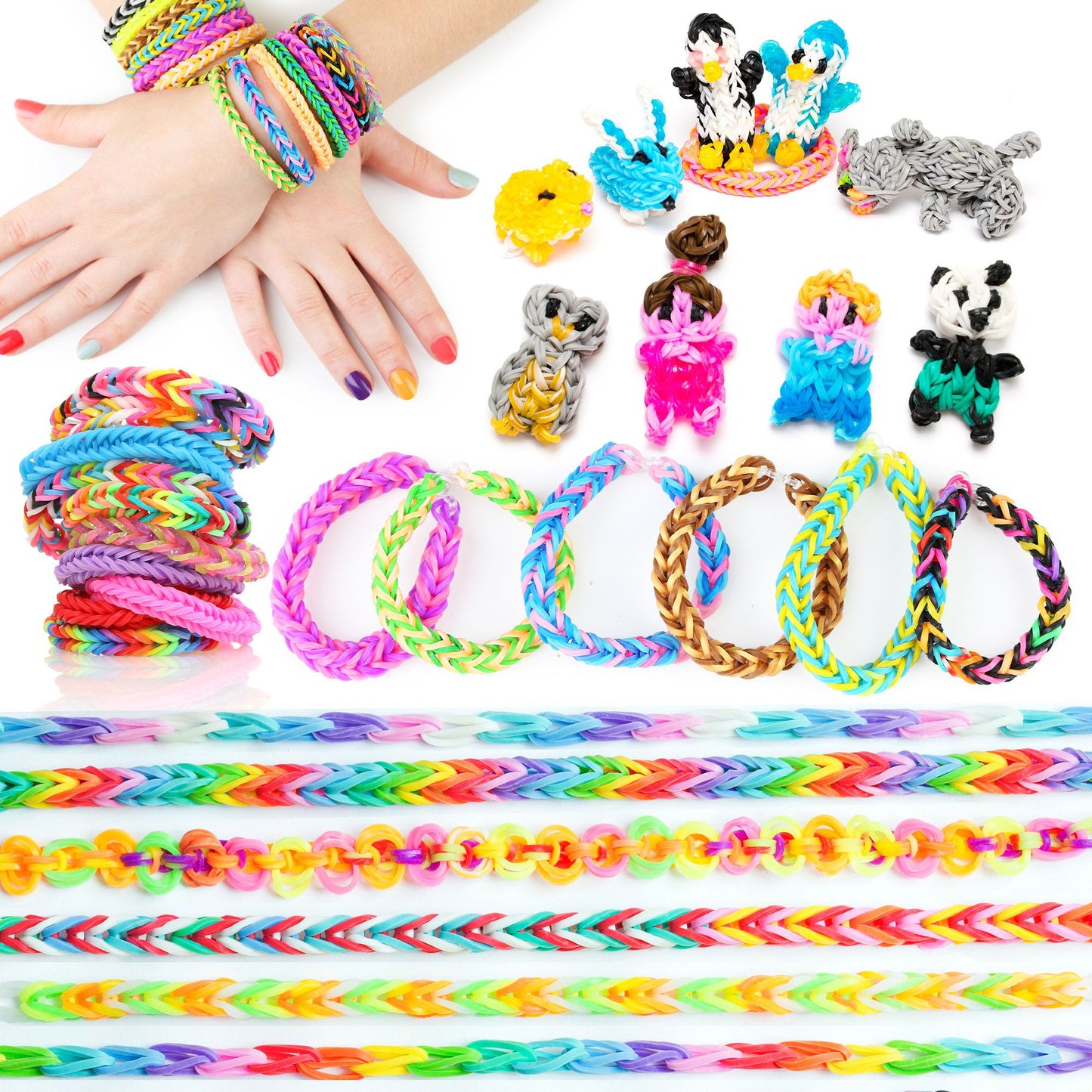 LotFancy 32 Colors Rubber Band Bracelet Kit, Loom Bracelet Making Refill Kit for Kids Girls