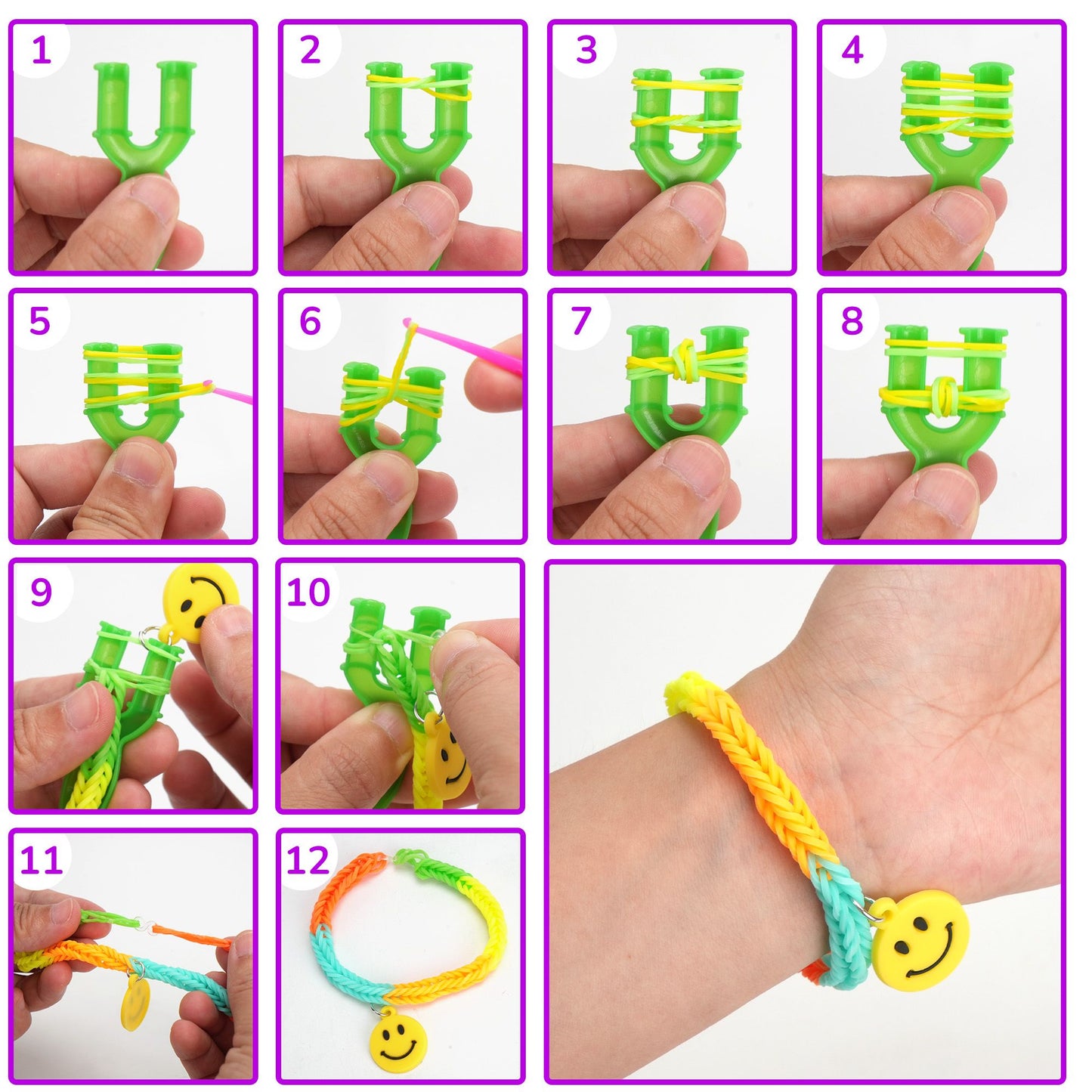 LotFancy 32 Colors Rubber Band Bracelet Kit, Loom Bracelet Making Refill Kit for Kids Girls