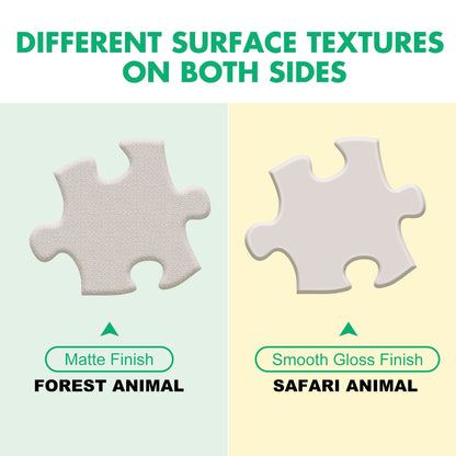 BenBen Double-Sided Jigsaw Puzzles 100 Pieces for Kids 4-8, Jungle Animal Puzzle Toys for Boys Girls