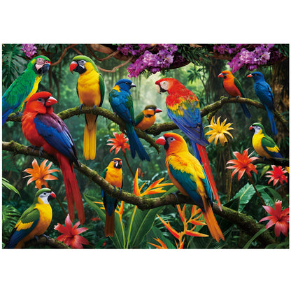 BenBen Jigsaw Puzzles 1000 Pieces for Adults Ages 12+, Parrots in the Jungle, 27.5 x 19.7 in WMT