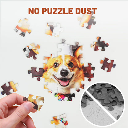 BenBen 300 Pieces Puzzles for Adults, Dogs' Dinner Party, Jigsaw Puzzles with Patterns on Back