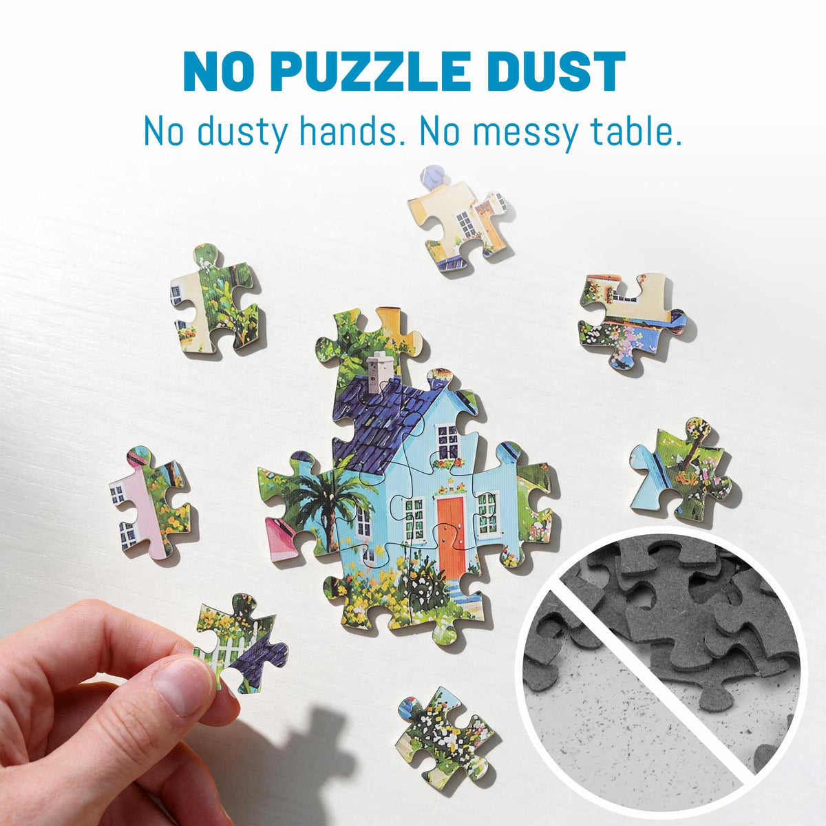 BenBen 500 Pieces Puzzles For Adults, Blossom Seaside Hamlet, Jigsaw Puzzle with Patterns on Back