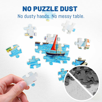 BenBen 500 Pieces Puzzles for Adults, Cozy Seaside Town, Jigsaw Puzzle with Patterns on Back