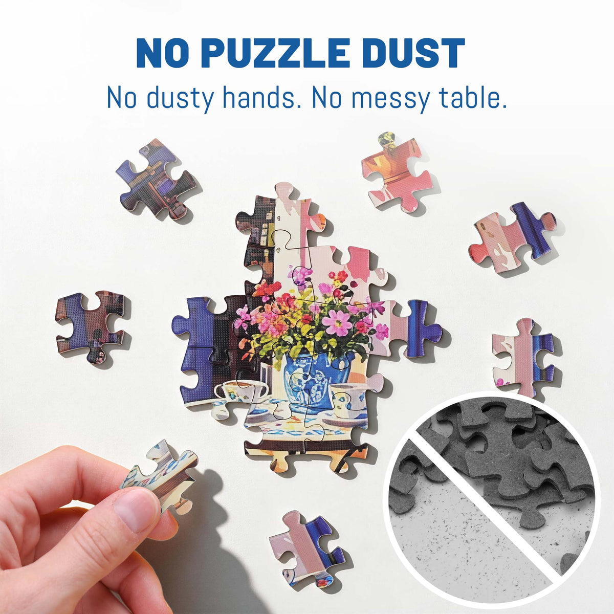 BenBen Puzzles for Adults 500 Pieces, Caffè di Mare, Jigsaw Puzzle with Patterns on Back