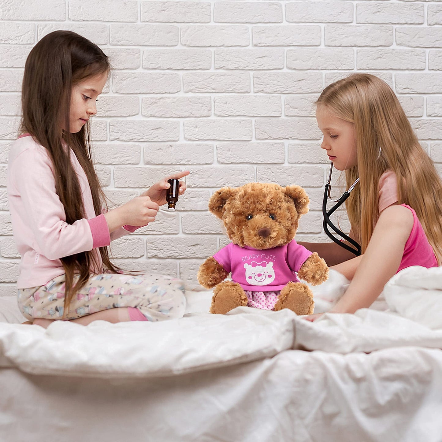 LotFancy Teddy Bear Stuffed Animal, with Removable Clothes