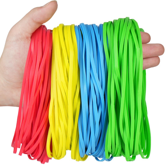 LotFancy Large Rubber Bands, 170 Pcs Big Rubber Bands, Assorted Color, Size #117B 7×1/8” Heavy Duty Long Rubber Bands for Trash Can File Folders Office Supplies