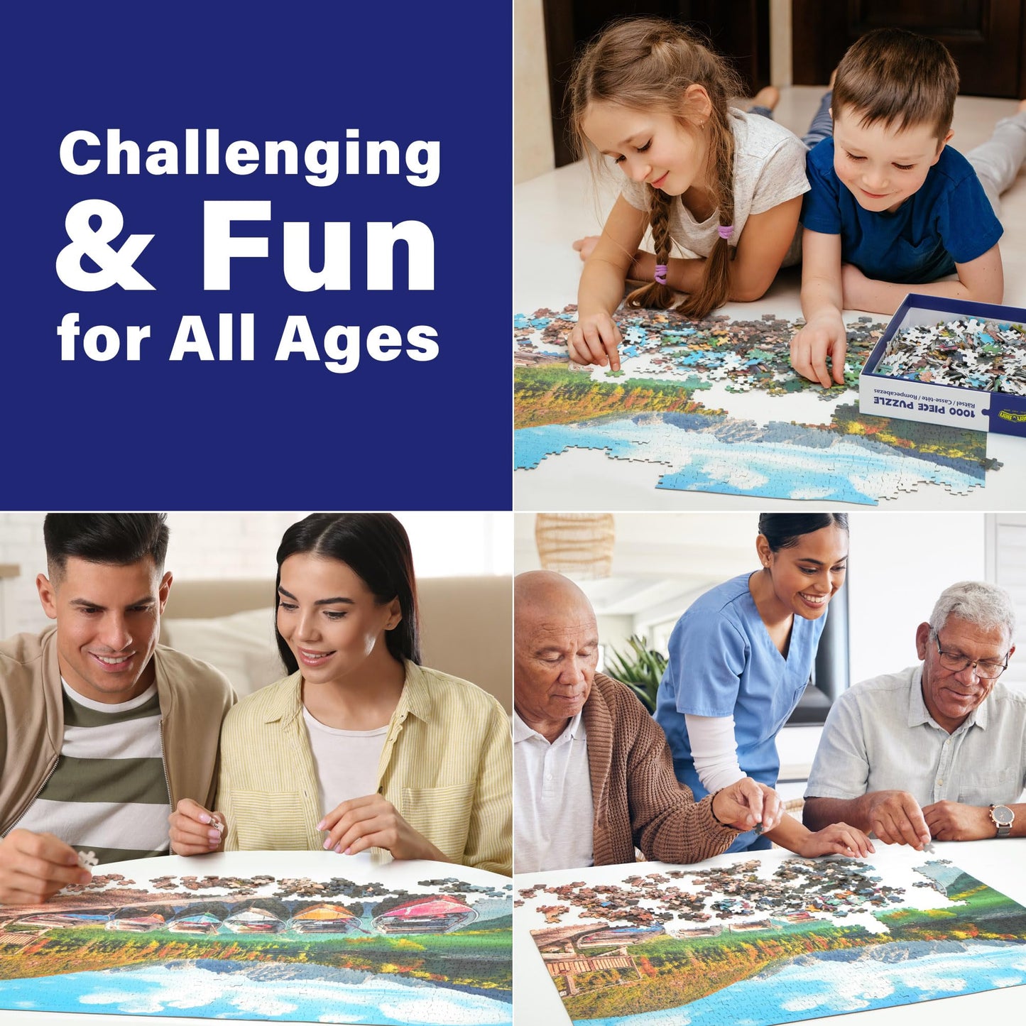 BenBen Jigsaw Puzzles 1000 Pieces for Adults Ages 12+, Natural Lake Landscape, 27.5 x 19.7 in