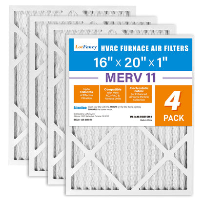 LotFancy MERV 8 11 13 Air Filters, Pleated AC Furnace Filters, Air Conditioner HVAC Filters