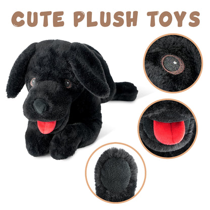 LotFancy Dog Stuffed Animal, 21 inch Black Labrador Retriever Dog Plush Toy, Realistic, Cute Plushies Gifts