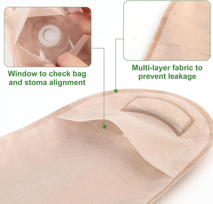 LotFancy Drainable Pouch - Ostomy Bags for Colostomy Ileostomy Stoma Care, Cut-to-Fit, One-Piece System