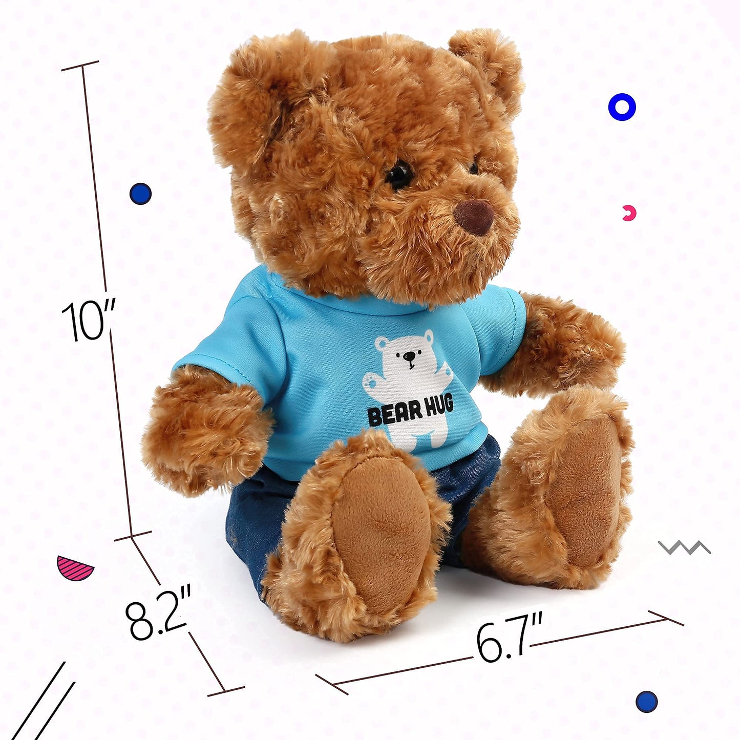 LotFancy Teddy Bear Stuffed Animal, with Removable Clothes