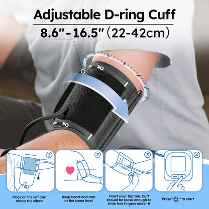 MEDLOT Upper Arm Blood Pressure Monitor for Home Use, Automatic Blood Pressure Monitor 8.6”-16.5”, Digital BP Machine, 2 User 300 Reading Memory, Blood Pressure Machine with Adapter and Storage Bag