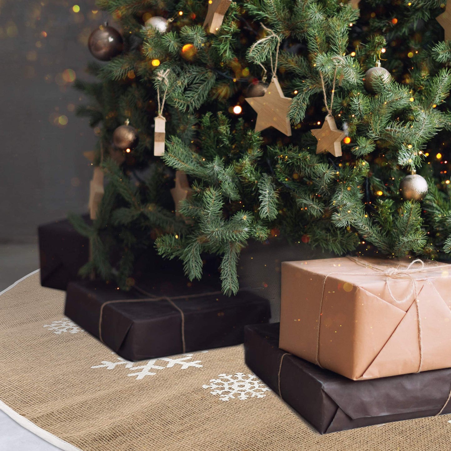 Christmas Tree Skirt Ornament, 48 inch Diameter Christmas Decoration for New Year Party