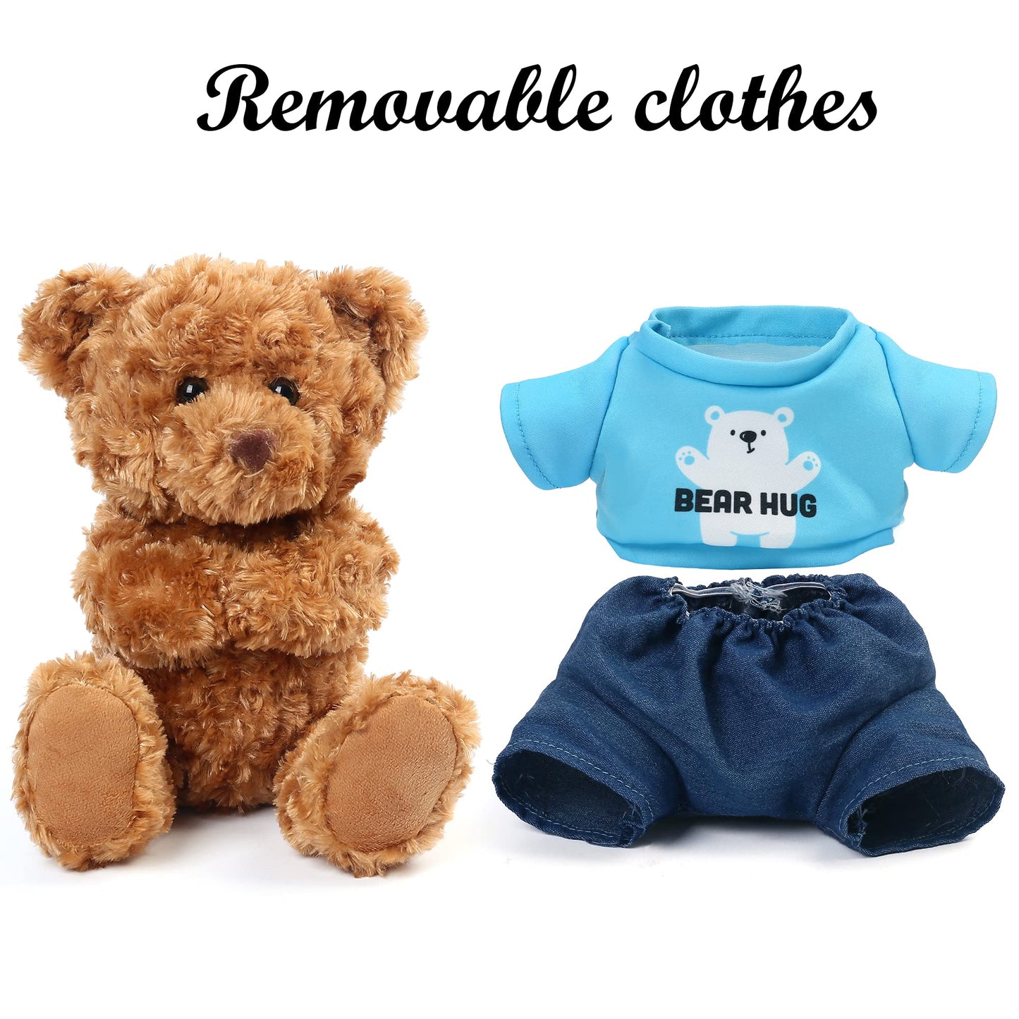 LotFancy Teddy Bear Stuffed Animal, with Removable Clothes