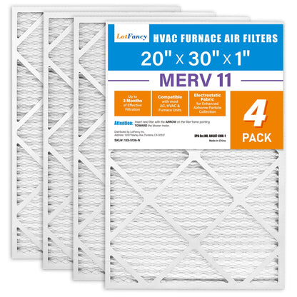 LotFancy MERV 8 11 13 Air Filters, Pleated AC Furnace Filters, Air Conditioner HVAC Filters