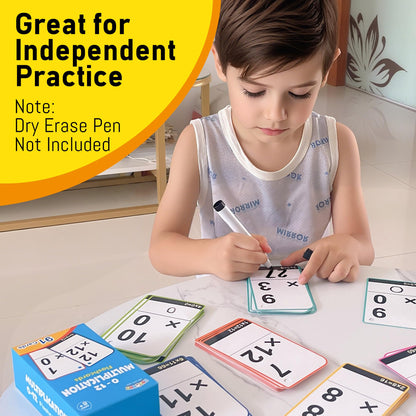 BenBen Multiplication Flash Cards 0-12, 91 Cards, Times Table Flash Cards with Rings, Multiplication Practice for Kids 8-12, 2nd 3rd 4th 5th 6th Grade, Math Flashcards for Homeschool Classroom