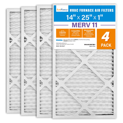 LotFancy MERV 8 11 13 Air Filters, Pleated AC Furnace Filters, Air Conditioner HVAC Filters