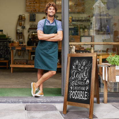 LotFancy Magnetic A-Frame Chalkboard Sign, Extra Large 20” x 40” Double-Sided Freestanding Chalkboard Easel, Sturdy Wooden Sidewalk Sign, Sandwich Board for Restaurant Party Wedding