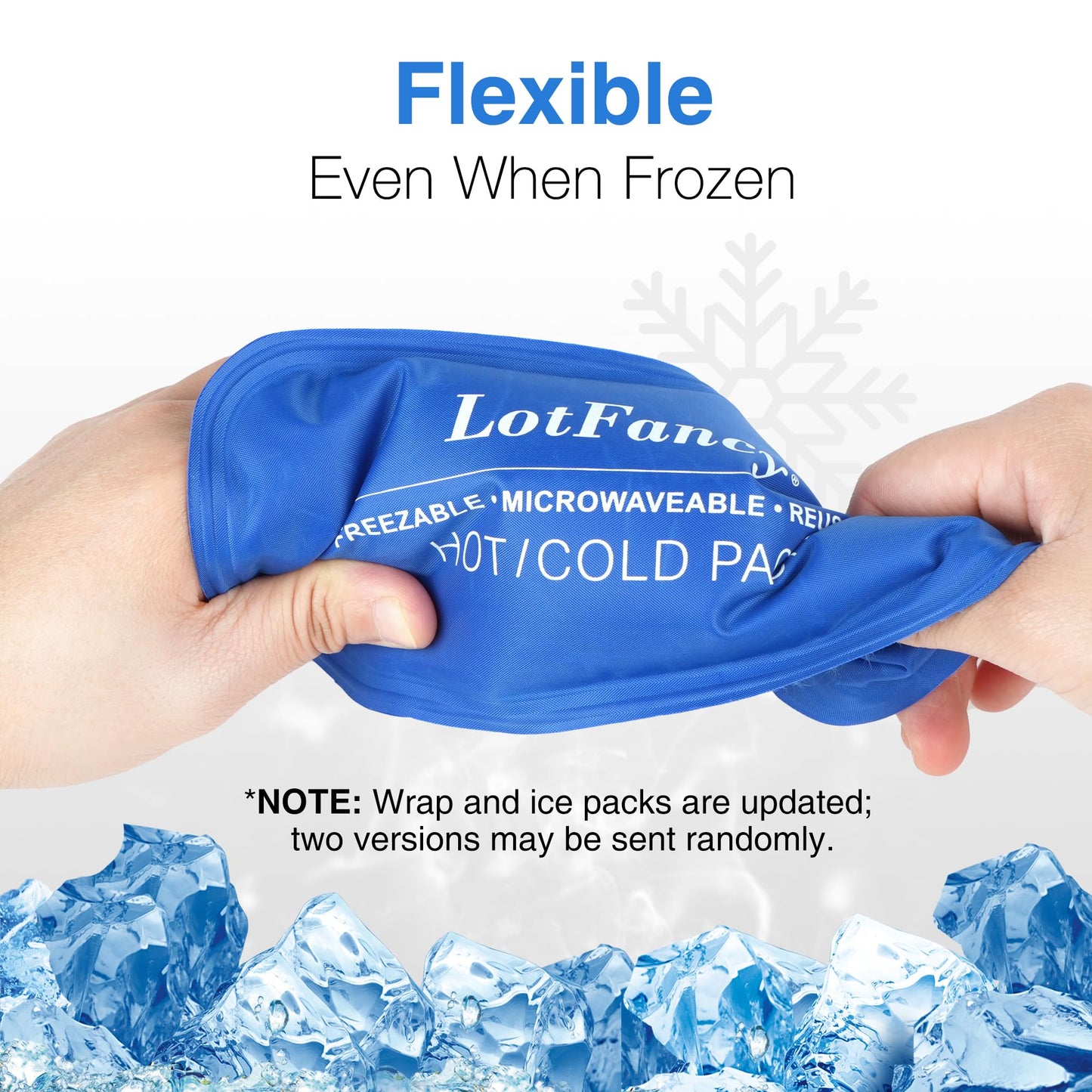 LotFancy Face Ice Pack, Reusable Hot or Cold Gel Pack with Stretch Wrap, Pain Relief for Wisdom Teeth, TMJ, Chin Jaw Oral and Facial Surgery, Dental Implants PMT