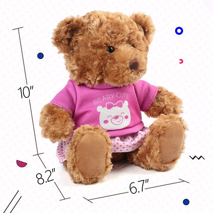 LotFancy Teddy Bear Stuffed Animal, with Removable Clothes