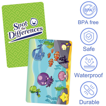 LotFancy Matching Game, Card Game for Kids, Spot The Differences, Fun Picture Puzzle Activity Cards for Family Game Night and Travel Games, Ages 2-9 PMT